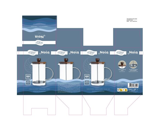 Cafetera de Émbolo NOIA Transparente