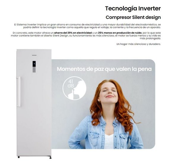 Congelador Vertical INFINITON CV-265L85WEM, 282 Litros, No Frost Blanco
