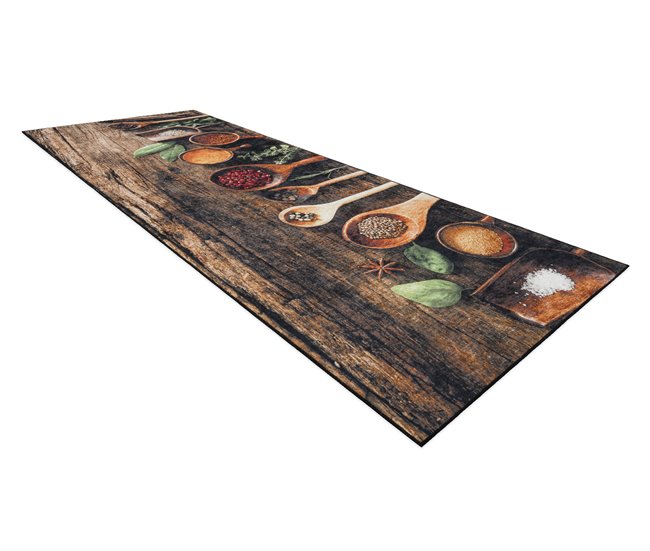 Alfombra lavable ANDRE 1156 Especias para la cocina Marron