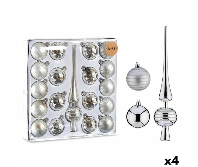 Set Adornos de Navidad Plateado