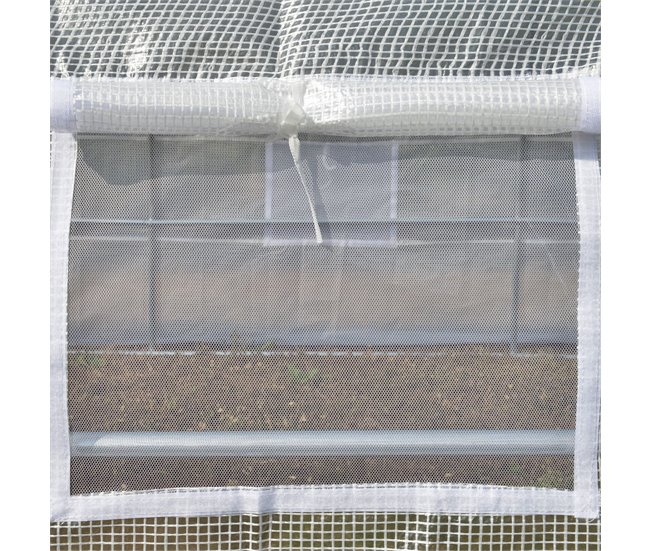 Invernadero de Túnel PE, Acero Galvanizado Outsunny Blanco