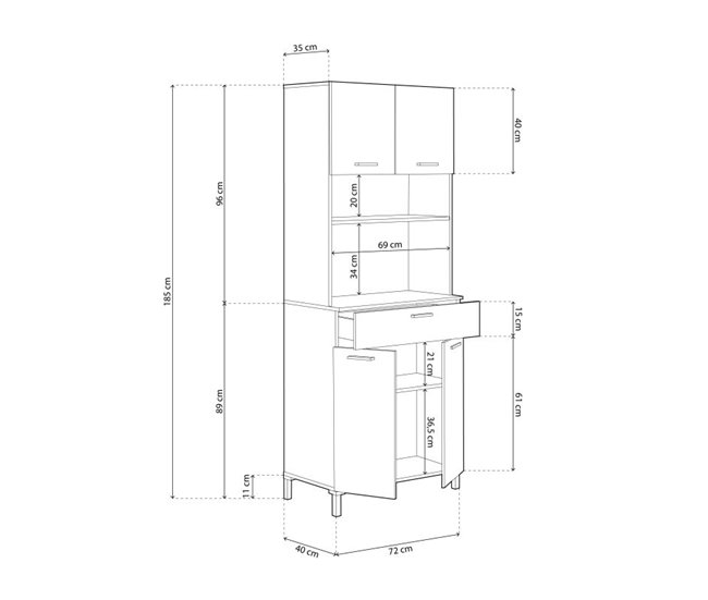 Alacena Nitza 72 Madera