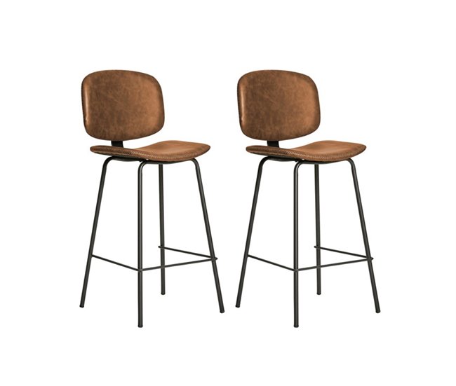 Pack de 2 taburetes altos DECO Marron