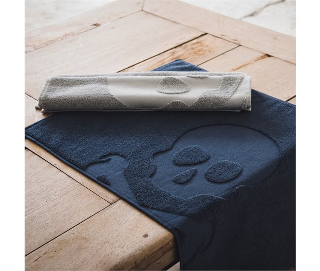 Alfombra de baño calavera Scalpers Home Azul