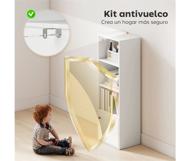 Estantería para Libros Melamina de Madera, MDF HOMCOM Blanco