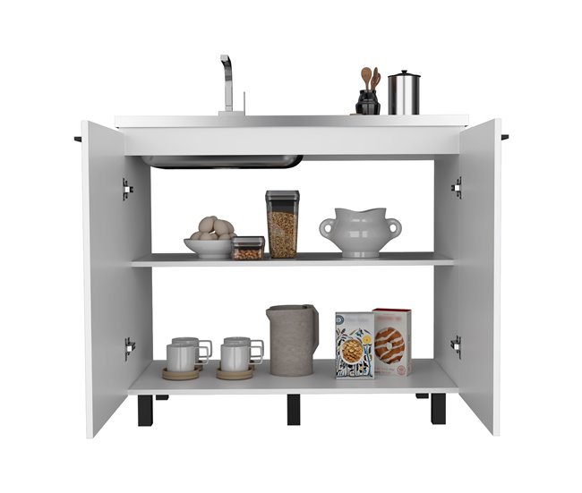 Fregadero de Cocina Nápoles, con 2 puertas Blanco