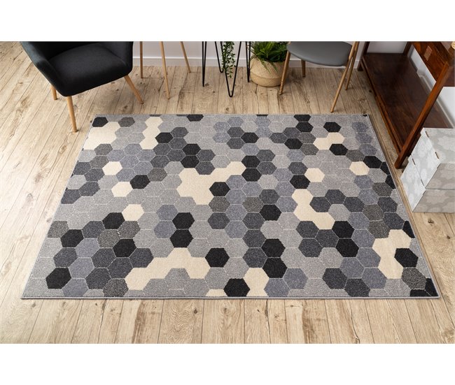 Alfombra HEOS 78537 Hexágono 190x270 Gris