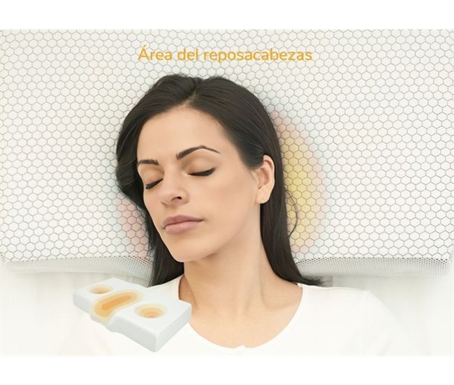 Almohada Antiarrugas ERGO con Funda de Almohada de seda Blanco