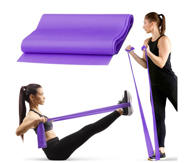 Banda de Resistencia Pilates 5 lb – 15 lb Cinta elástica Goma Fitness Gridinlux Morado