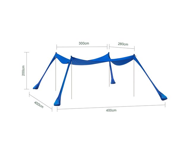 Tienda Carpas Para Playa Con Anclas De Bolsa SoBuy 400x400 Azul