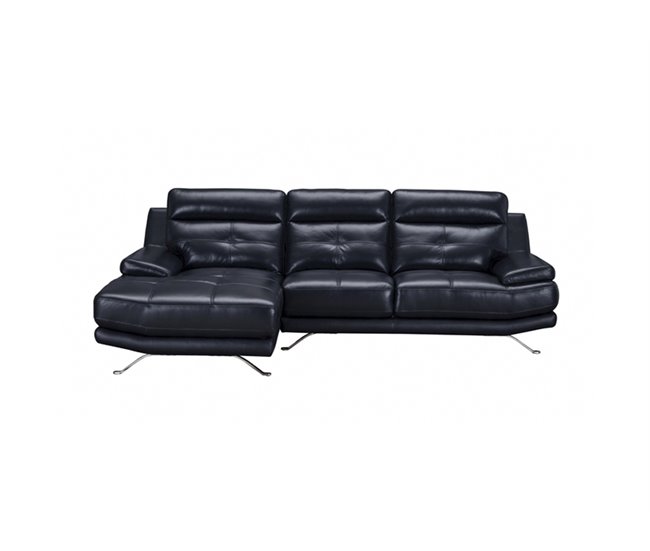 Chaise longue de piel HAWAI Azul Marino