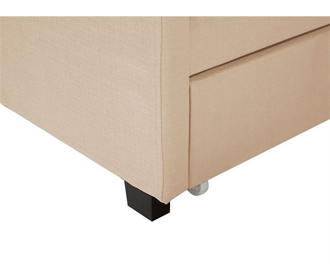 Beliani Cama con almacenaje Poliéster MONTPELLIER 167x213 Beige