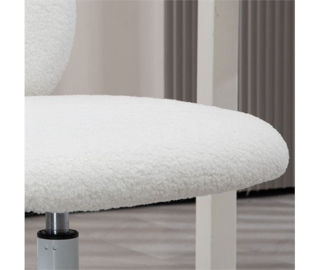 Silla de Escritorio Poliéster, Acero HOMCOM Blanco