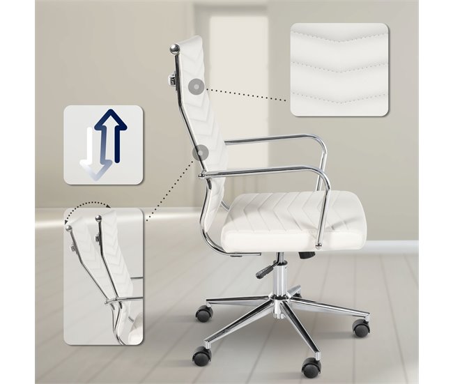 Silla de oficina - Canby - Simil cuero Blanco