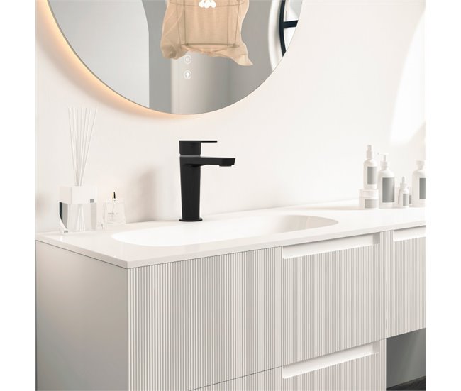 Grifo de Lavabo Monomando con Sistema S2 de Ahorro de Agua Negro