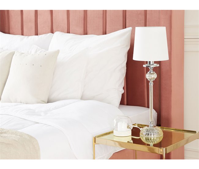 Beliani Lámpara de mesa KUBENA Blanco