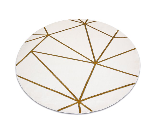 Alfombra EMERALD exclusivo 1013 circulo - glamour 120x120 Crema