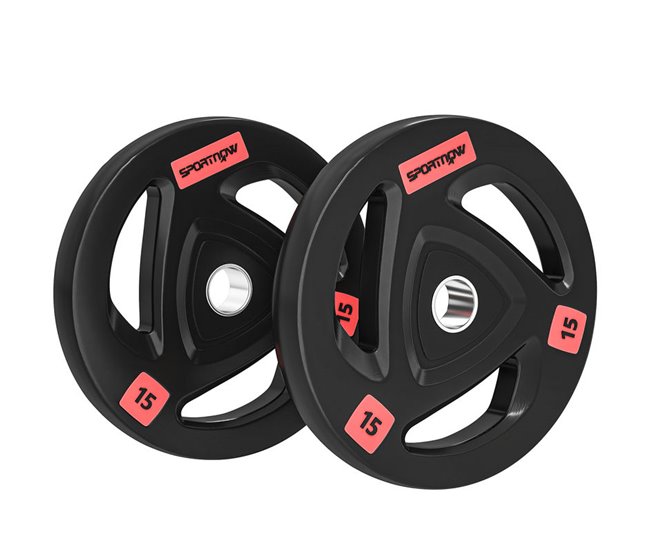Discos de Pesas Metal, Caucho SPORTNOW, deportes y ocio - pesas Negro