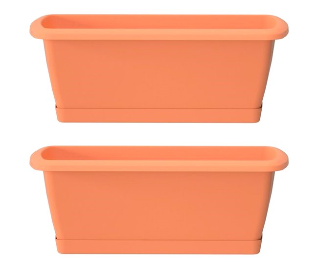 2x Jardinera Respana con soporte Terracota