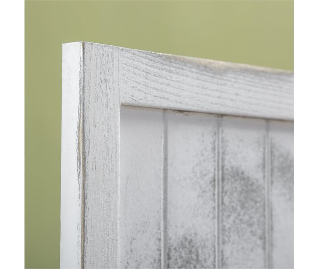 Biombo Separador Madera de Paulownia, MDF HOMCOM Blanco