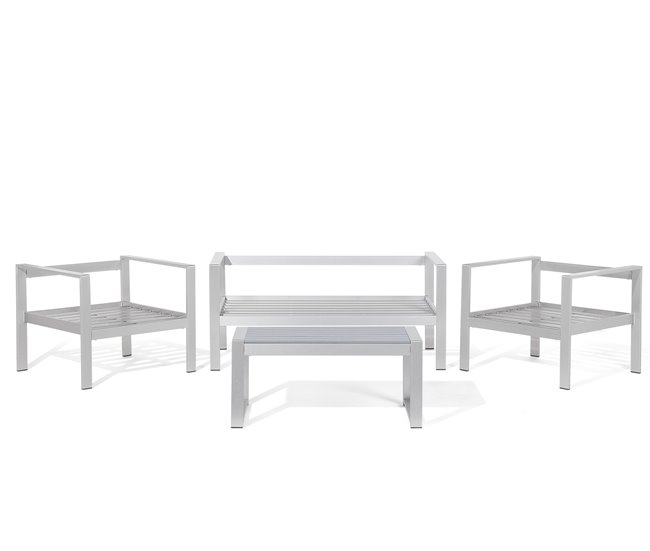 Beliani Conjunto de jardín Aluminio SALERNO Gris