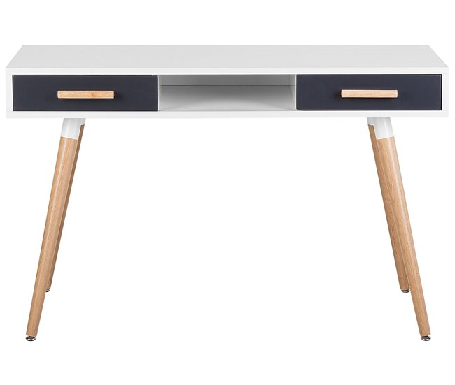 Beliani Conjunto de mobiliario de oficina ESCALANTE/FRISCO 120x50 Gris Oscuro