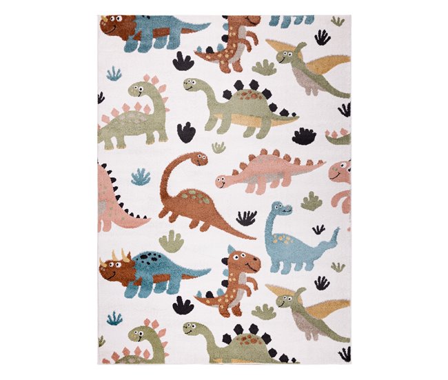 Alfombra FUN Dino para niños dinosaurios 180x270 Crema