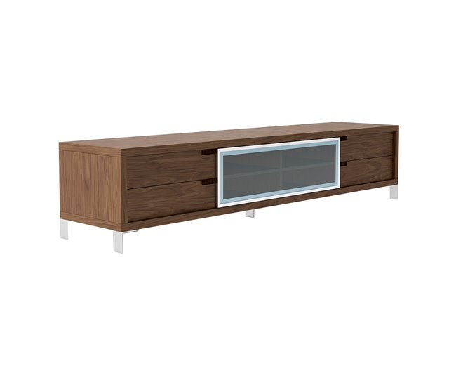 ANGEL CERDA Mueble TV nogal y cajones cristal Nogal