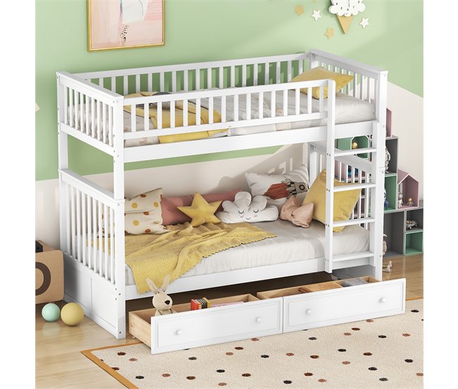 Camas literas 205x95 Blanco