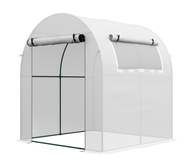 Invernadero de Jardín PE, Acero Outsunny Blanco