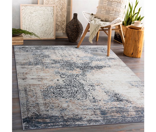 Alfombra lavable ANDRE 1016 Ornamento vintage 160x220 Gris