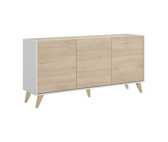 Aparador efecto madera 155 Blanco/ Madera