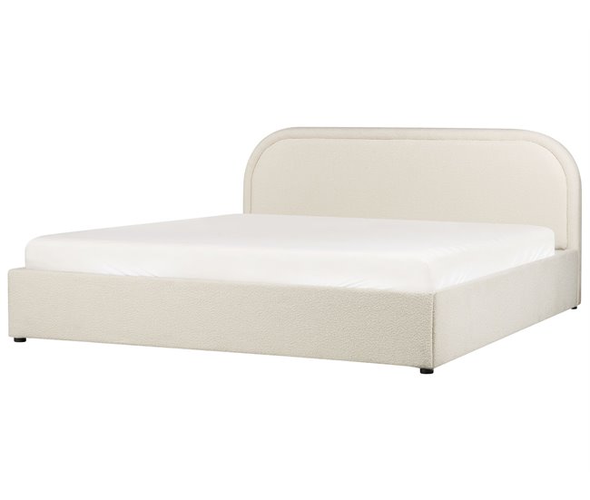 Beliani Cama con almacenaje Bouclé QUILLIEN 192x217 Beige