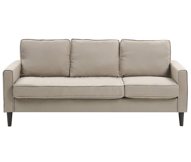 Beliani Sofá de 3 plazas Poliéster AVESTA Azul Marino