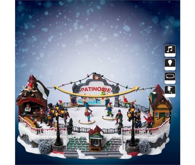 ALDEA NAVIDEÑA CON PISTA Multicolor