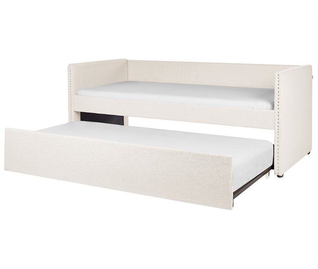 Beliani Cama nido Bouclé TROYES 99x213 Beige