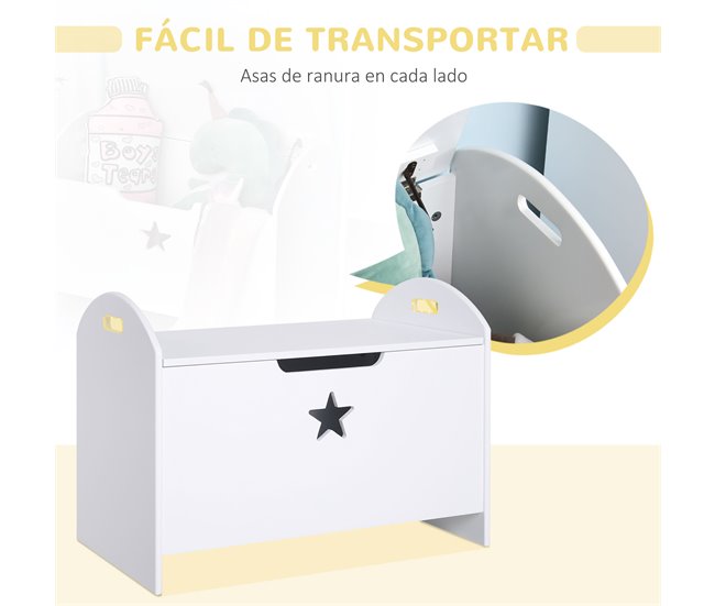 Organizador de Juguete de Niño E1 class MDF HOMCOM 62 Blanco