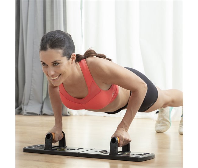 Tabla de Flexiones Push-Up con Bandas de Resistencia y Guía de Ejercicios Negro