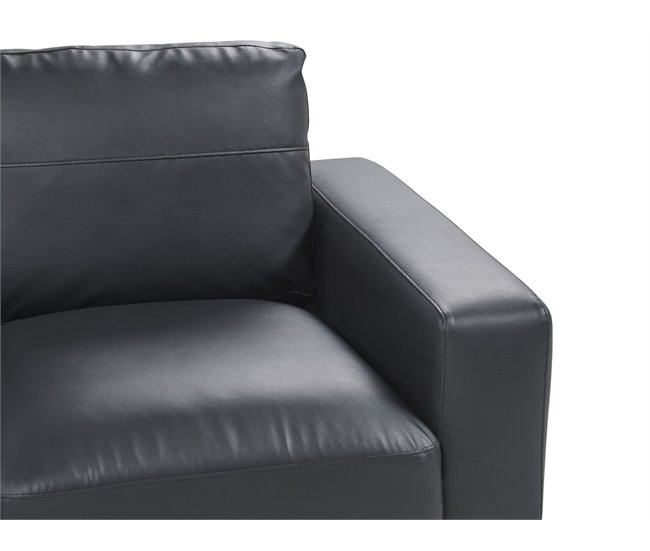 Beliani Sofá de 2 plazas Piel sintética SOVIK Negro