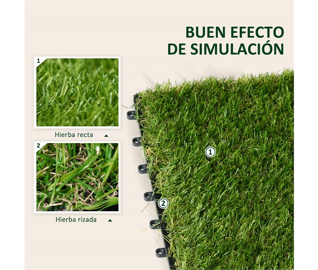 Césped Artificial PE, PP Outsunny Verde