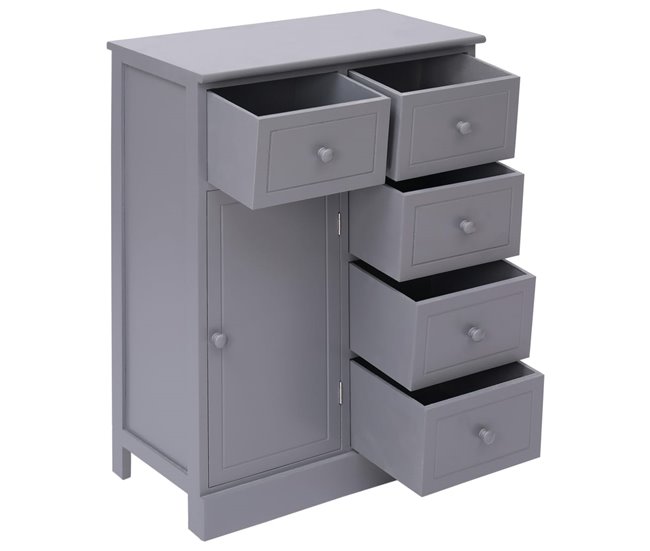 Aparador con 10 cajones madera 113 Gris