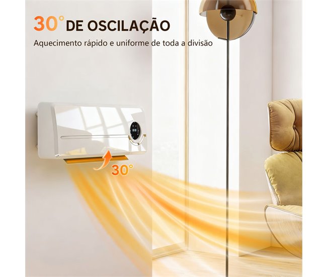 Calentador Eléctrico Pared PP, PA HOMCOM, hogar - climatización Blanco