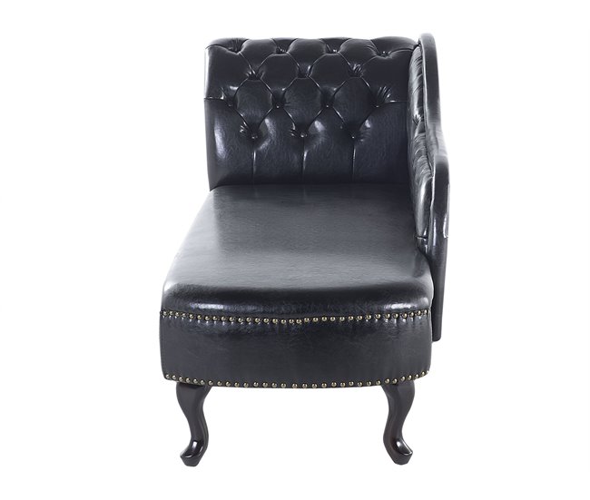 Beliani Chaise longue izquierdo Piel sintética NIMES Negro