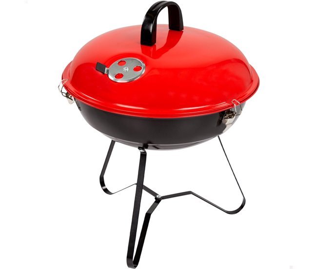 Barbacoa carbón con tapa Aktive Rojo