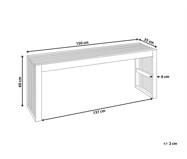 Beliani Mesa de jardín BELLANO 35x150 Madera Clara