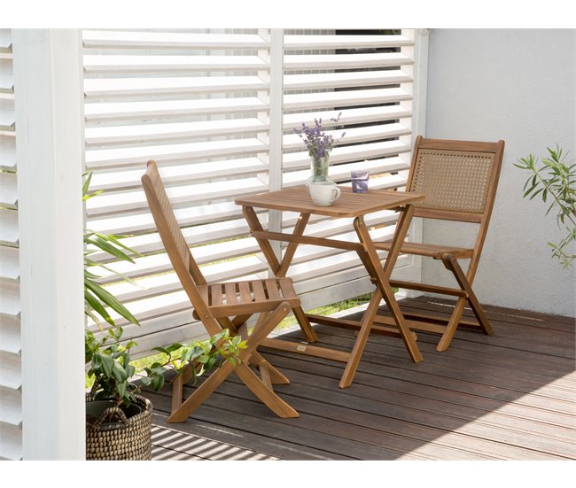 Beliani Conjunto bistro PARAGGI Madera Clara