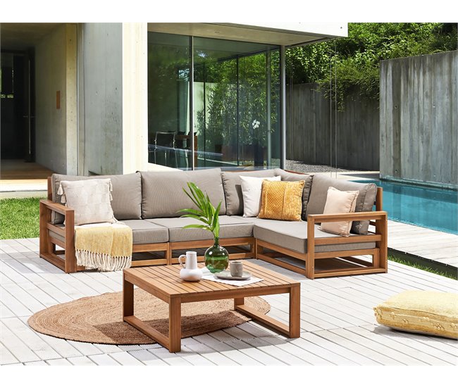 Beliani Conjunto de jardín TIMOR Gris Oscuro