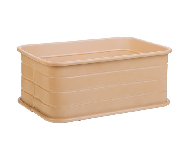 Cesto rectangular de metal impreso Marron