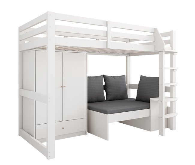Cama alta para niños Blanco