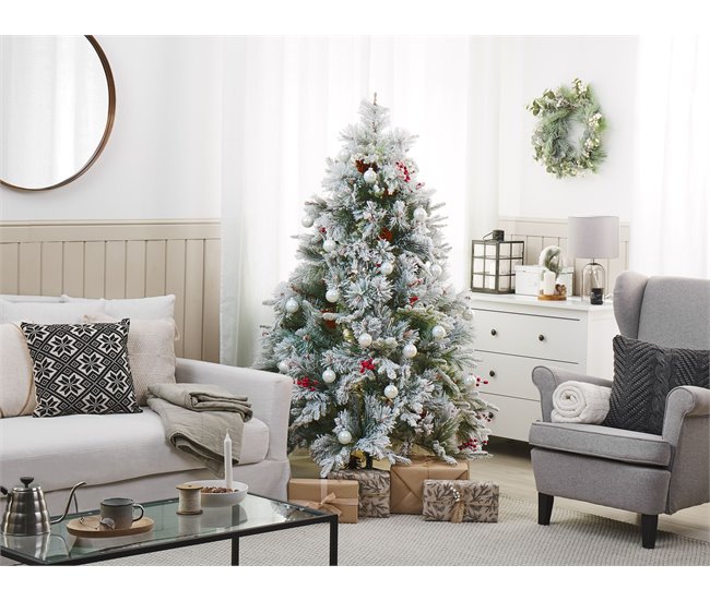 Beliani Árbol de Navidad MASALA Blanco